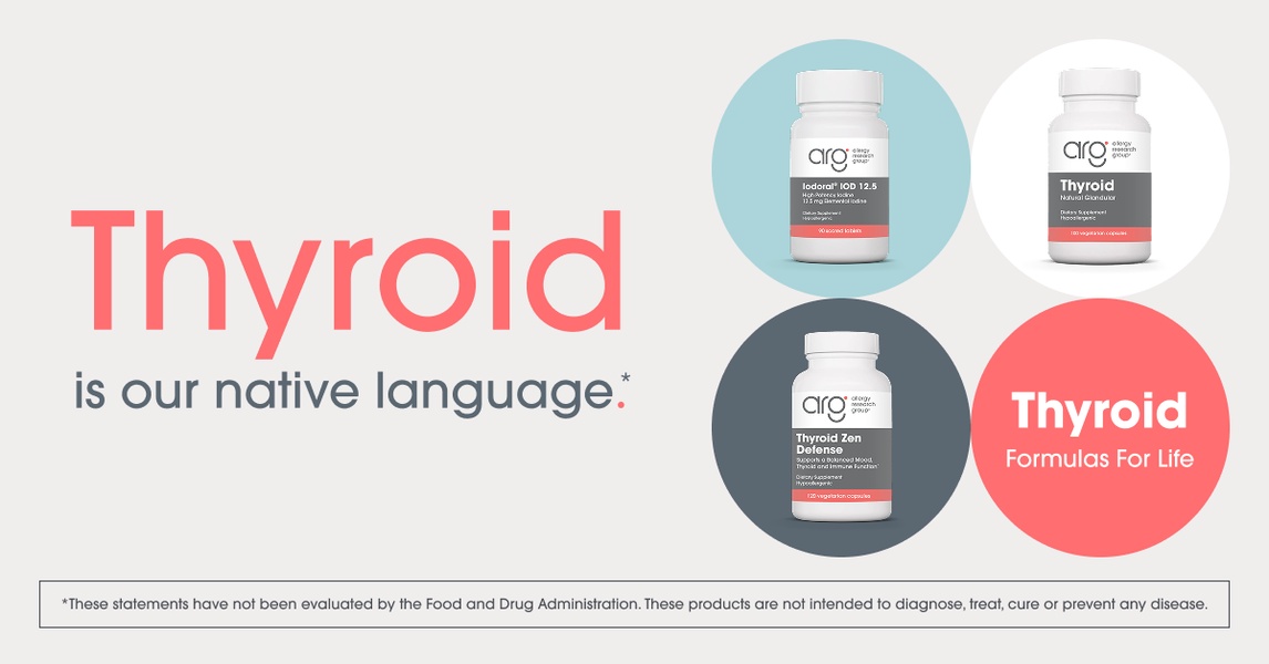 This static 1.91:1 creative uses a clear value proposition and focused product visuals to anchor brand authority in the thyroid supplement space.